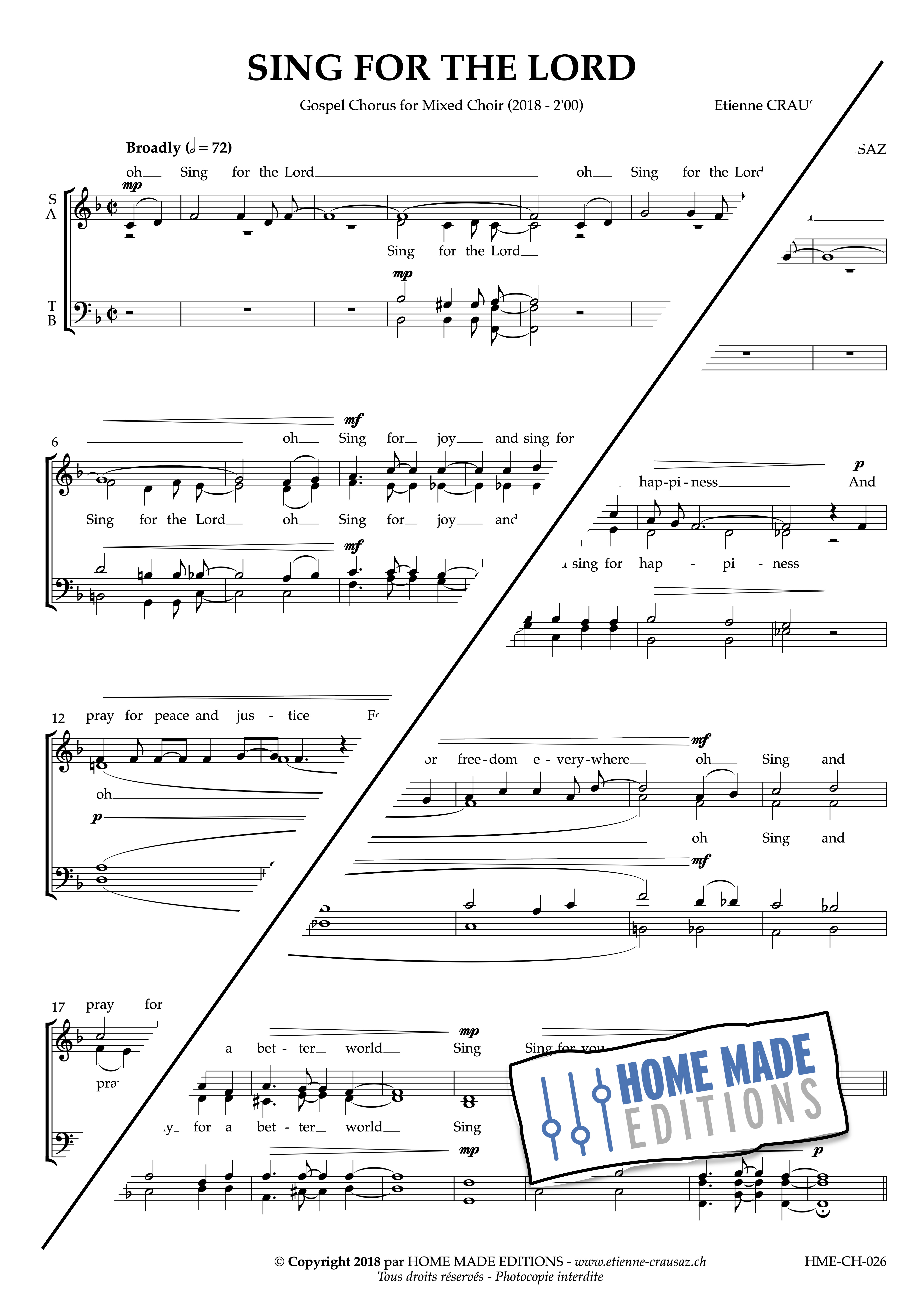 Sing for the Lord